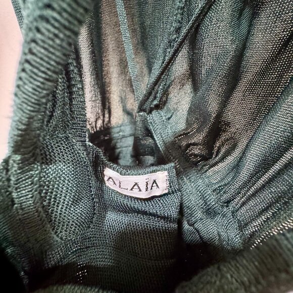 ALAIA - BOTTLE GREEN KNIT BODYSUIT - SIZE XS - Picture 2 of 4